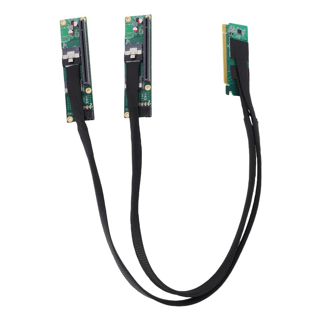 Кабель-адаптер PCIe 4.0 X16 на SFF 8654 X2 Высокопроизводительный PCIe 4.0 на SFF 8654 Сплит-удлинитель для компьютерных материнских плат