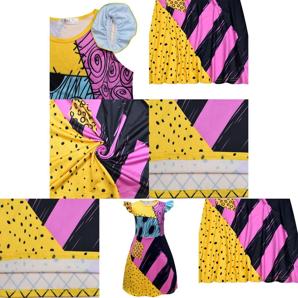 Очаровательный костюм платья Салли из «Кошмара перед Рождеством» для девочек Мягкий и прочный