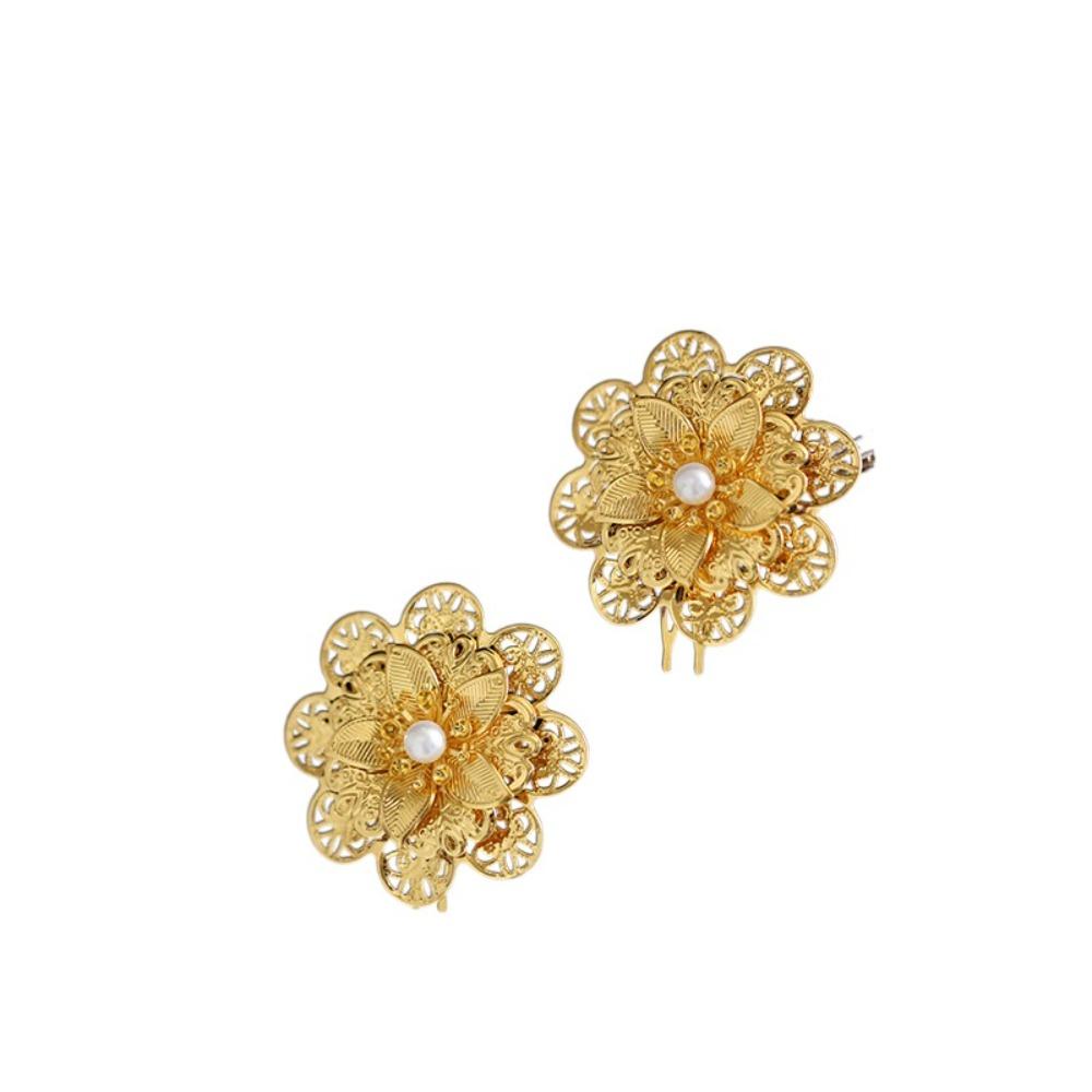 Золотая заколка для волос в китайском стиле, цветочная женская палочка для волос, аксессуары для волос, расческа для волос Hanfu, девочка