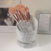 Sparkling Rhinestone Makeup Brush Storage Box Rotating Pencil Holder Desktop Storage Tool Organizer 3 Slots Bathroom Storage