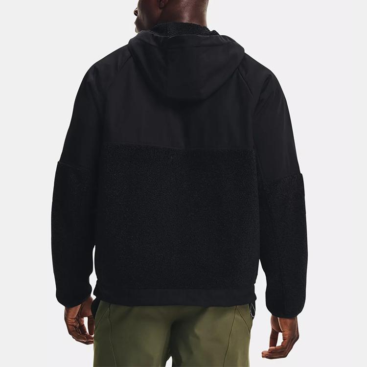 Under Armour Разминочная куртка Mission Training с капюшоном и полумолнией, мужская верхняя одежда, черная 1366094-001