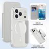 Прозрачный чехол-книжка из кожи с магнитом для 17 Promax Air 17e 16e 16 Pro Max 15 14 Plus 13 12 PM для Magsafe Чехол для телефона