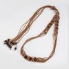 New Boho Style Waist Rope Hand-woven Wood Bead Waist Rope Vacation Casual Natural Skirt Belt Women's Waist Rope