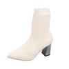 Fashion 2024 New Women's Pointed Fashion Slim Socks and Boots Casual Fashion Thick High Heel Socks and Boots