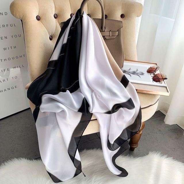 Элитный бренд, шелковый шарф, женский длинный шаль, мусульманский хиджаб, шарфы, пашмины, женские пляжные палантины, бандана, платок, парео 90*180 см