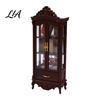 European Style Doll Mansion Accessory Miniature Curio Cabinet, 1/12 Scale Mini Wine Wooden Tiny Display Cabinet with Collectible Case Drawer,