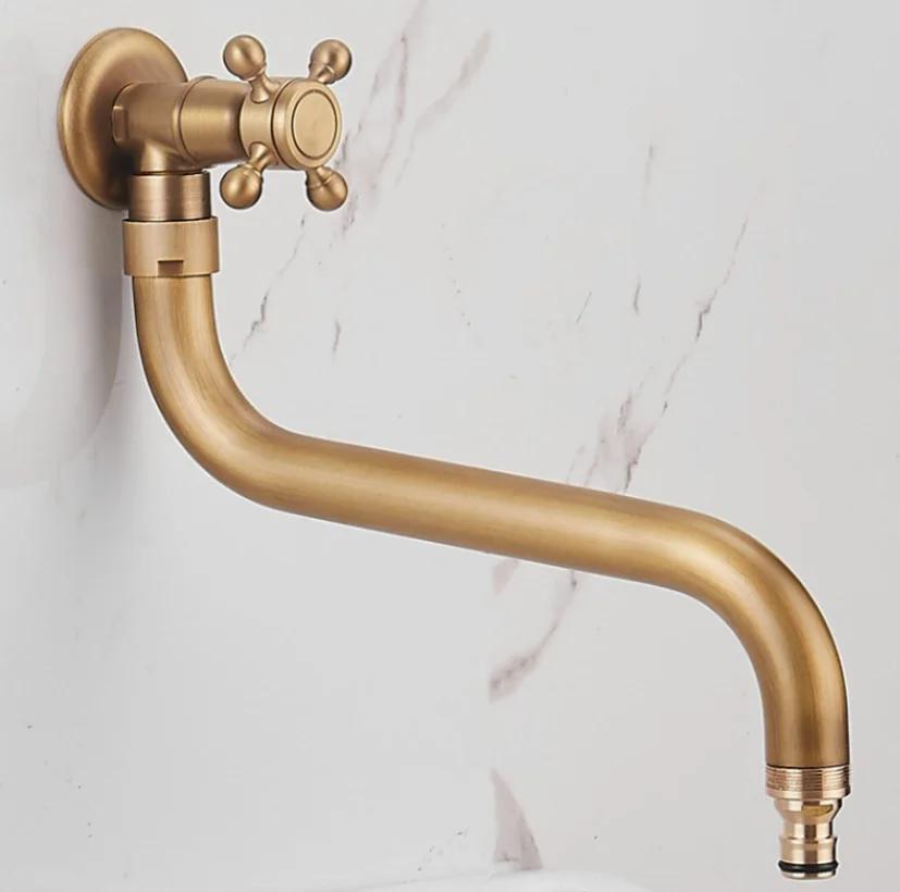 Настенный кран для уличного двора, антифриз, одна холодная вода, раковина, каменная раковина, медная вилла, уличный антифризный кран