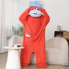 Plush Texture Big Mouth Onesie Pajamas Thicken Cosplay Costume Sleep Dress Hooded Pajamas  Unisex