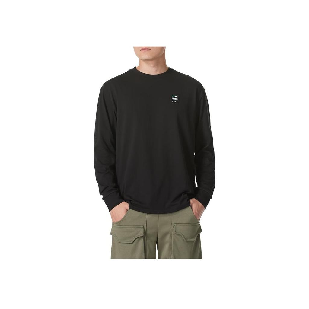 Puma Футболка свободного кроя с круглым вырезом и длинным рукавом для мужчин, цвет черный 628138-01
