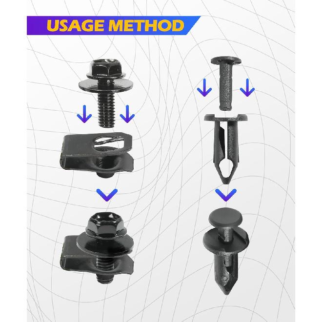 35 шт. болтов и винтов для защиты двигателя автомобиля от брызг, комплект болтов и винтов для защиты картера, винты для бампера, винты для защиты двигателя, подходит для