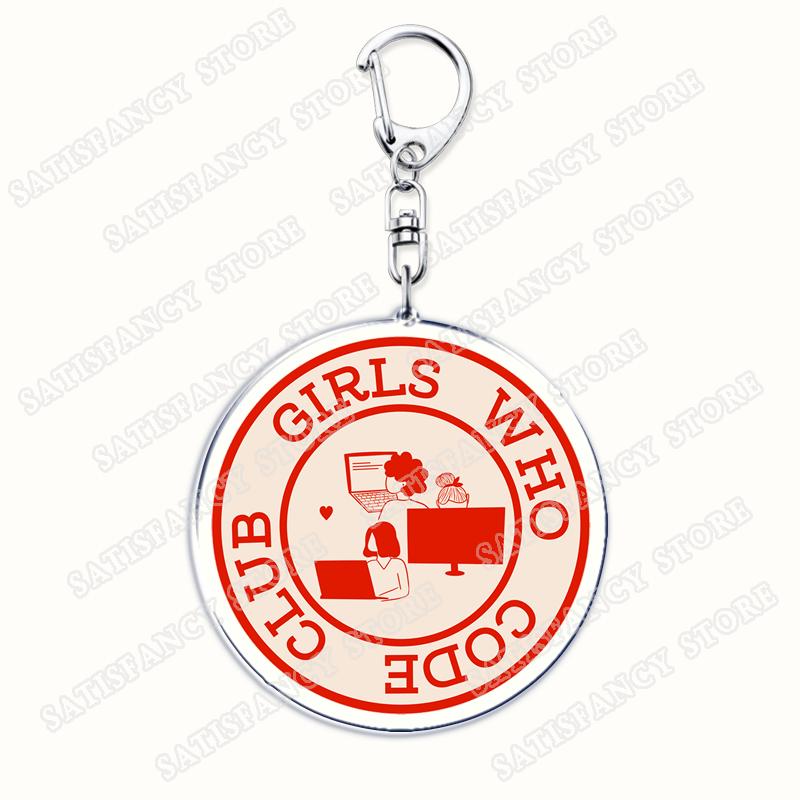 Funny Code Like A Girl Programmer Keychain for Accessories Programming Developer Computer Keyring Jewelry Fans Friends Gifts