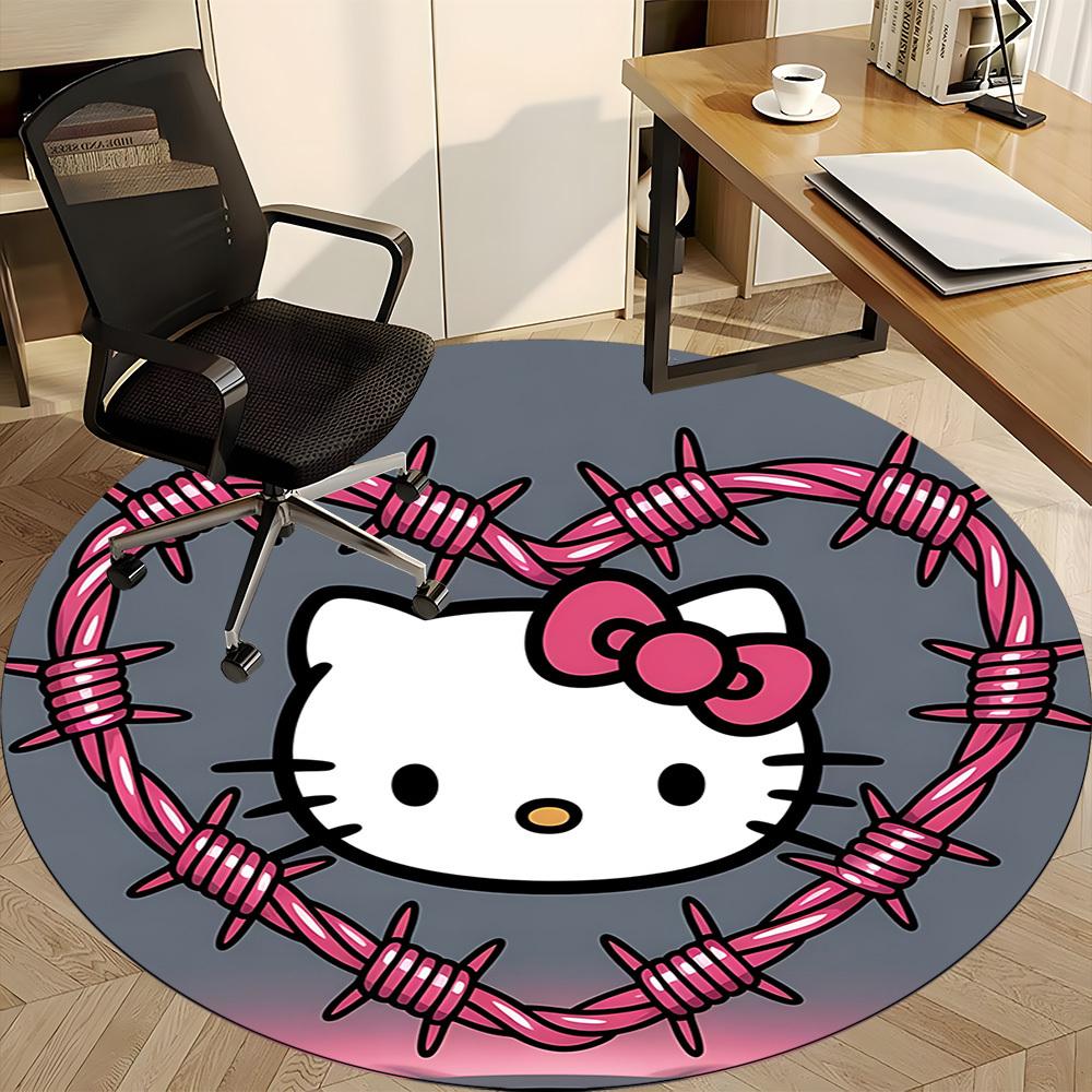 1 шт. Ковер-сиденье Hello Kitty для офиса, нескользящий, машинная стирка, ковер для офиса, комнаты, праздничный декор на Рождество, день рождения, полиэстер