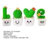 4Pcs/Set Mini Potted Cactus Ornament Cartoon Expression LOVE Shape Cactus Planter Pot Statue Figurine