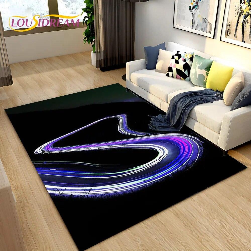 3D неоновый коврик для скоростной трассы, большой ковер для дома, гостиной, спальни, дивана, коврик для двери, детский нескользящий напольный коврик