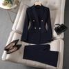 Women's Professional Suit Set: Elegant Spring/Autumn Attire for College Interviews & Hotel Manager Uniform.
