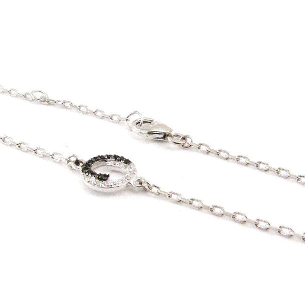 Les Trésors De Lily [J0850] - Silver Bracelet 'Scarlett' Black White (rhodium-plated) - 10 Mm