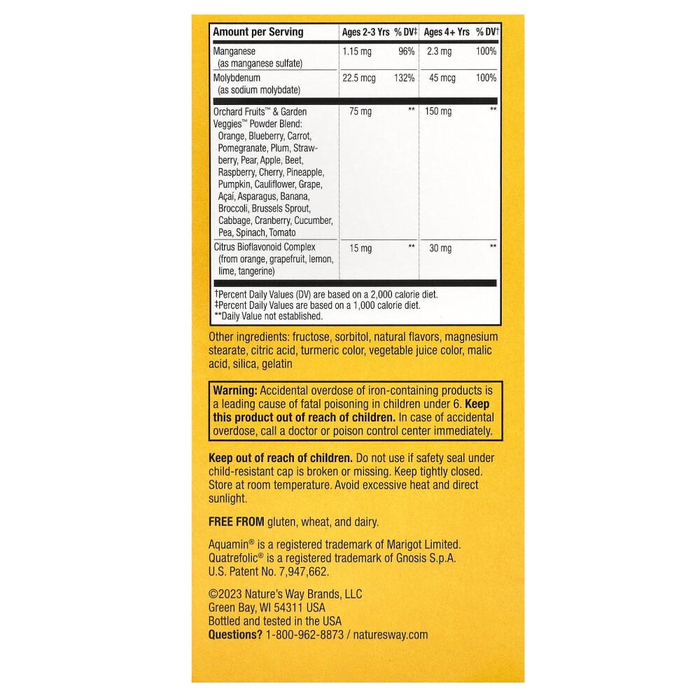 Nature's Way Alive! Children's Chewable Multivitamin, Orange & Berry Fruit Flavored, 120 Chewables
