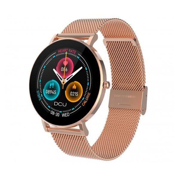 Montre intelligente avec cadran rond 1,3" DCU Smartwatch Los Angeles en or rose avec écran tactile AMOLED 1,3", connectivité