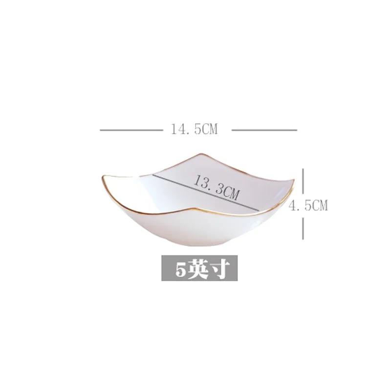 Керамическая глубокая суповая тарелка квадратная европейская глубокая квадратная тарелка сервировочное блюдо