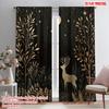 2 шт., 2D плоскостная печать Штора Популярный Олень Снежный лес Ночь Универсальный 100% Полиэстер (без удилища) Внутри идеальные украшения