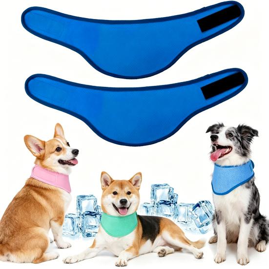 Summer Outdoor Dog Cooler Cooling Bandana, Breathable Self-Cooling Neck Wrap, Pet Cold Water Activated Bandana Cooler, Heatstroke Prevention Kerchief