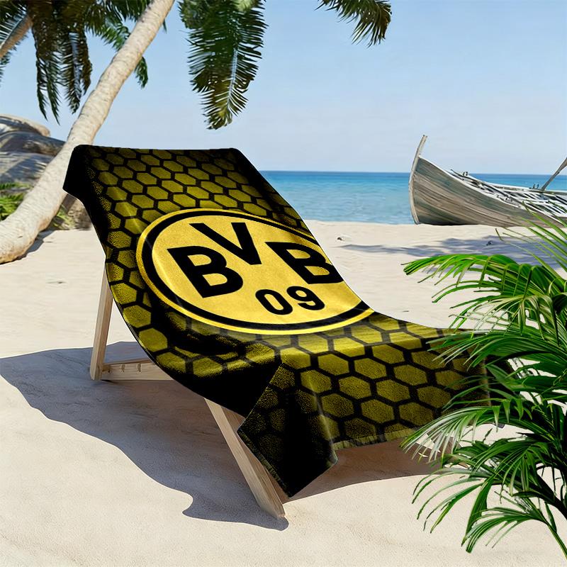 Bold Stripes BVB Emblem beach towel soft beach Outdoor pool towel seaside quickdrying swim towel beach towel Outdoor picnic beach mat printing