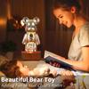 LED 3D Bear Fireworks Night Light USB Projector Light Color Changing Environment Light Suitable for Children's Room Bedroom Decoration New Year Gift