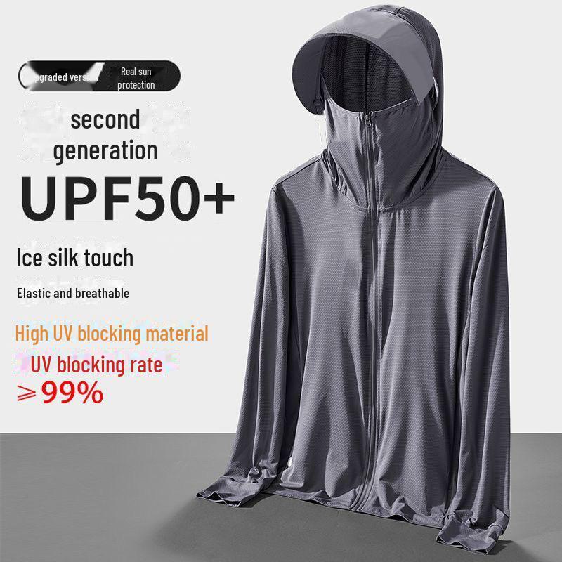 Мужская ультратонкая летняя куртка Ice Silk 2024 года для защиты от солнца и рыбалки на открытом воздухе
