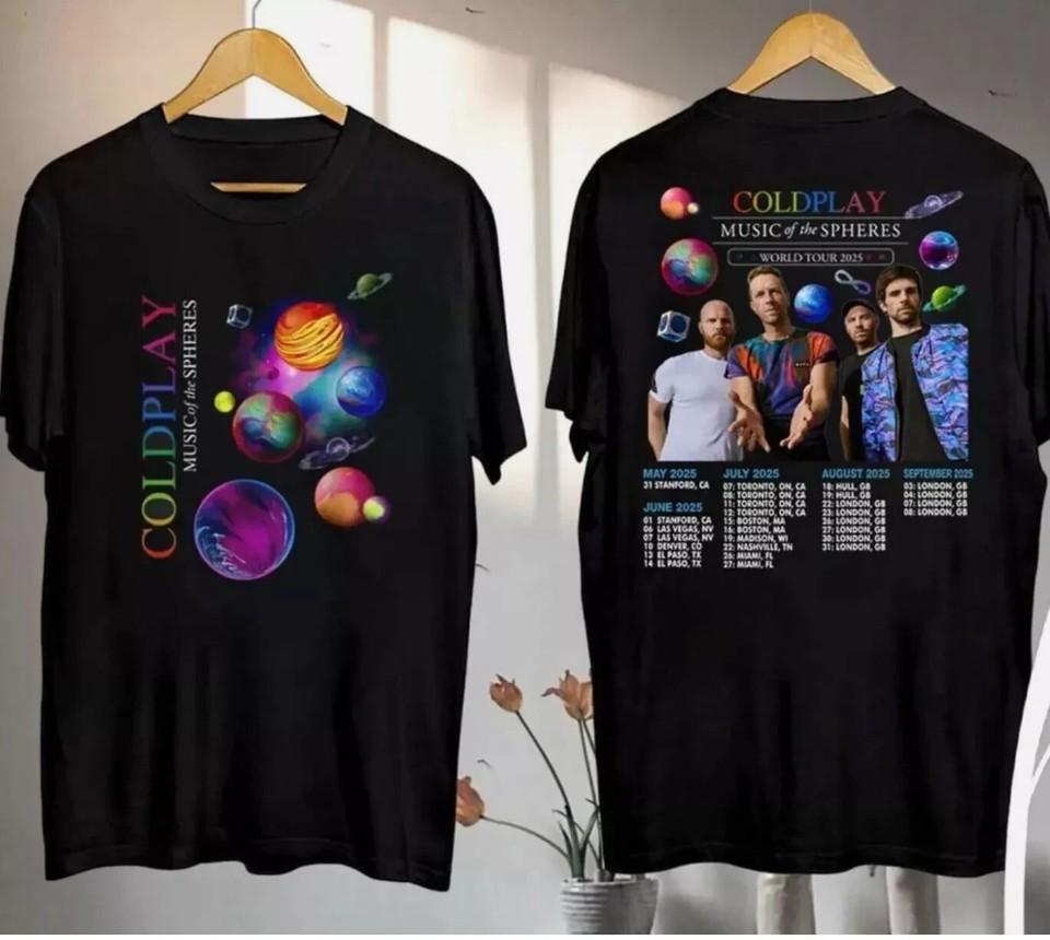 Coldplay Music Of The Spheres Tour 2025 Shirt Coldplay Band Concert Shirt Unisex T-Shirt