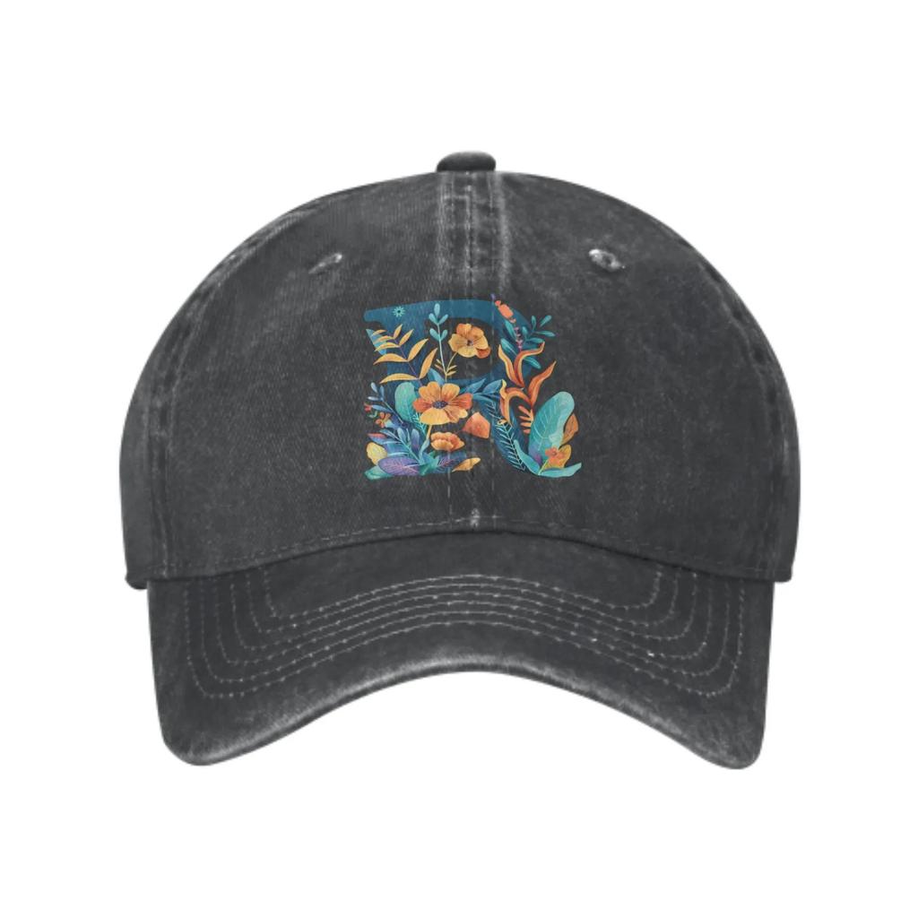 Colorful Flower R Fashion Classic Cotton Trucker Hat Summer Dad Cowboy Cap Outdoor Leisure Basketball Caps