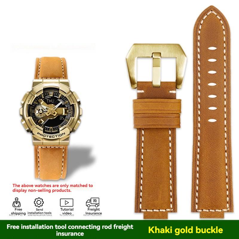 Для Casio Small Steel Cannon GM-110 GM110 GM6900 GM-6900 Модифицированный ремешок для часов из винтажной воловьей кожи Мужской винтажный ремешок 16 мм