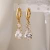 Aogu European & American Trendy Zircon Geometric Dangle Earrings for Women - High-end, Versatile Luxury Ear Accessories.