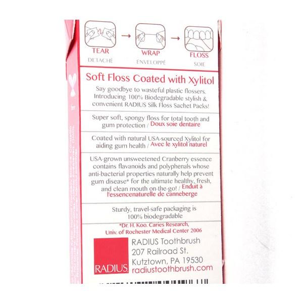 Зубная нить Radius Vegan с ксилитом, 20 шт., клюква, 20 шт.