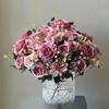 30cm European Artificial Peony Flowers Silk Hydrangea Rose Living Room Home Garden Wedding Bridal Bouquet Party Decoration