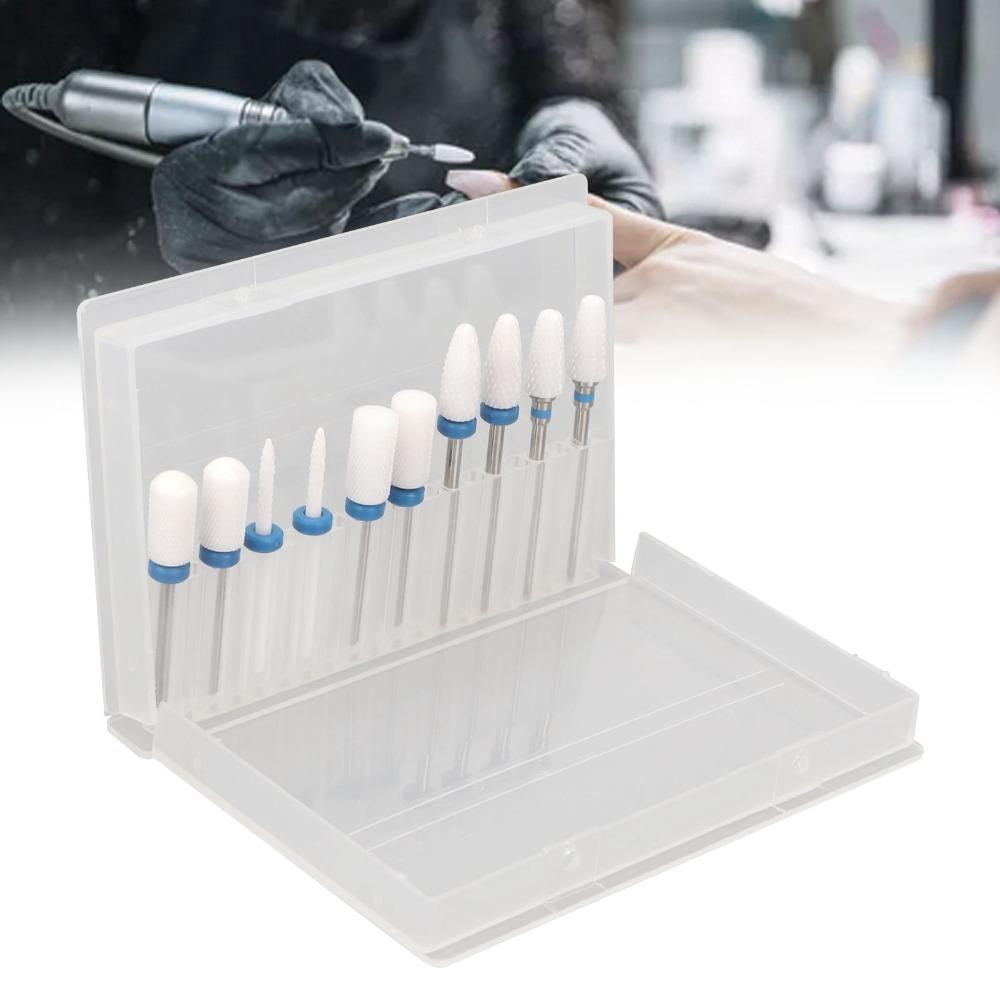 10pcs Ceramic Ceramic Nail Drill Bit Set Nail Surface Polishing And Shaping