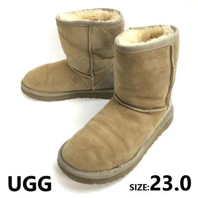UGG Полусапожки из овчины Бежевые Размер US6 23.0см(ИСПОЛЬЗОВАЛ)