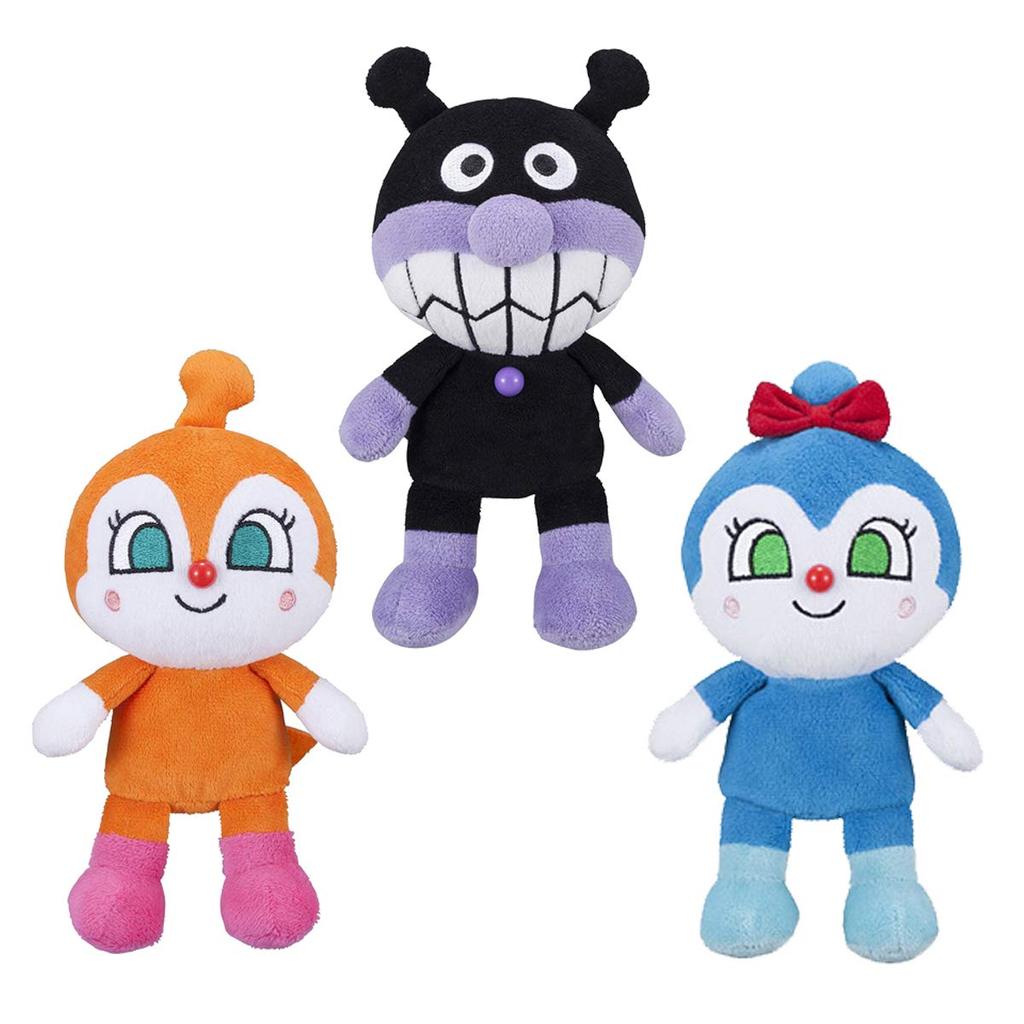 SEGA TOYS Anpanman Prichi Beans S Plus 3 Stuffed Toy Set Baikinman Dokin-chan Kokin-chan