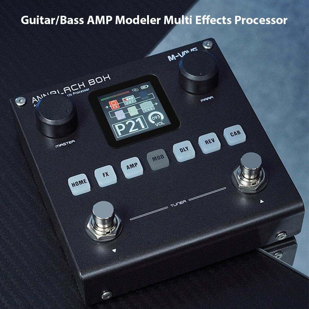 M-VAVE Guitar/Bass AMP Modeler Мультиэффектный процессор 80 редактируемых пресетов 6 модулей эффектов 3-полосный