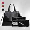 New Patent Leather Handbag Crocodile Pattern Simple and Fashionable Large-capacity Women's Bag Set Magnetic Buckle Shoulder Messenger Bag Handbag