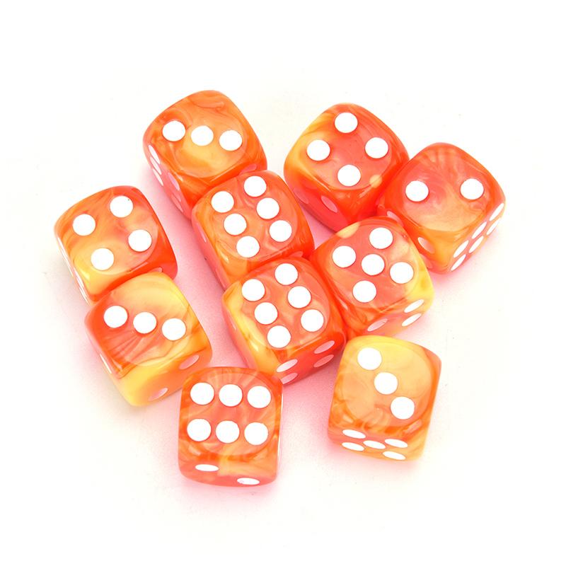 10 шт./компл., игральные кости с круглыми углами, 6-сторонние кости диаметром 16 мм, игральные настольные игры