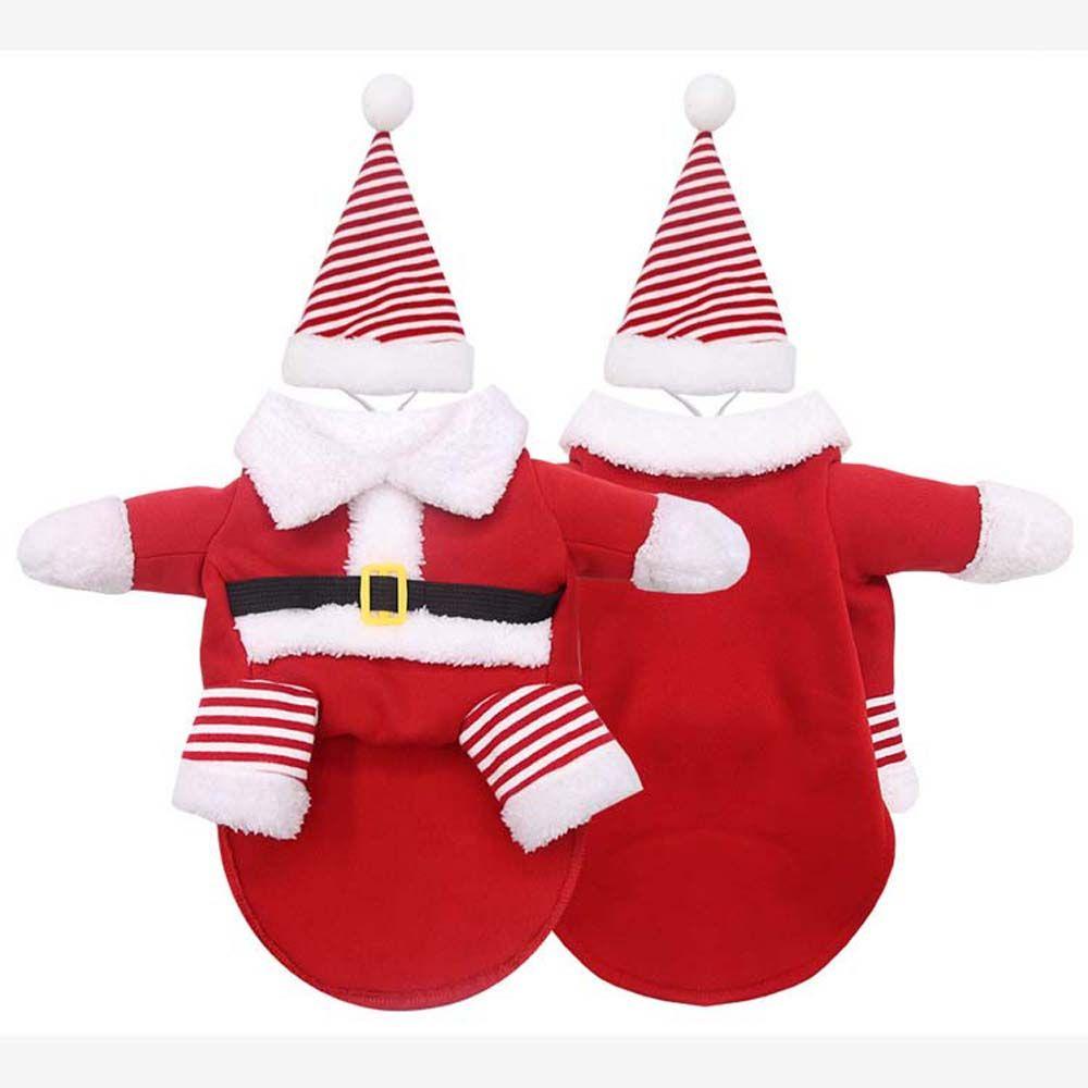 Рождественский милый кот в шляпе для крупных собак Санта Клаус одежда для питомцев одежда пальто для собаки костюм для косплея