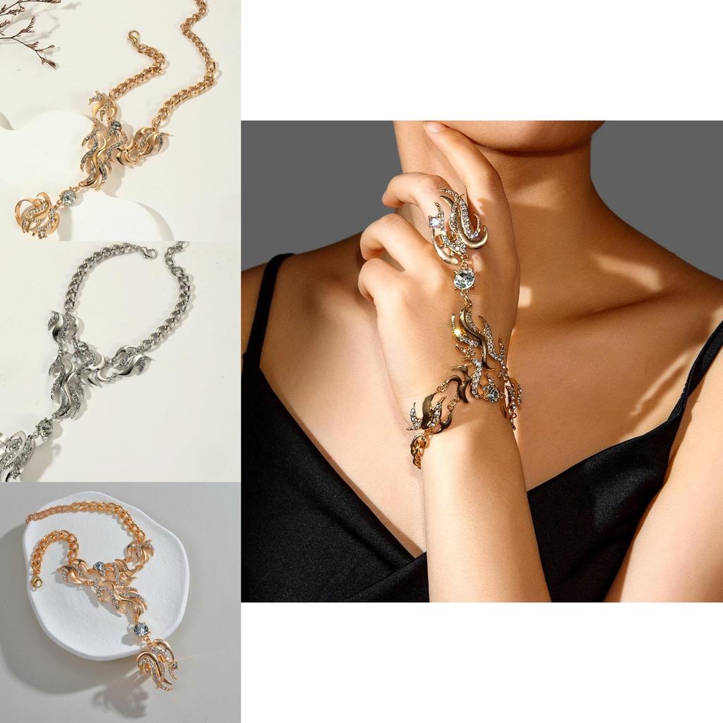 Stylish Alloy Water Diamond Geometric Hand Chain For Women Gift In Spring