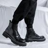 2025 British Martin Boots Men's Trend Versatile ins Boots Tooling Casual Black Medium Leather Boots 68009-R