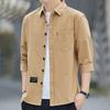 Летняя мужская рубашка с рукавом три четверти, тонкая повседневная рабочая одежда в гонконгском стиле, рубашка-куртка с коротким рукавом, свободная
