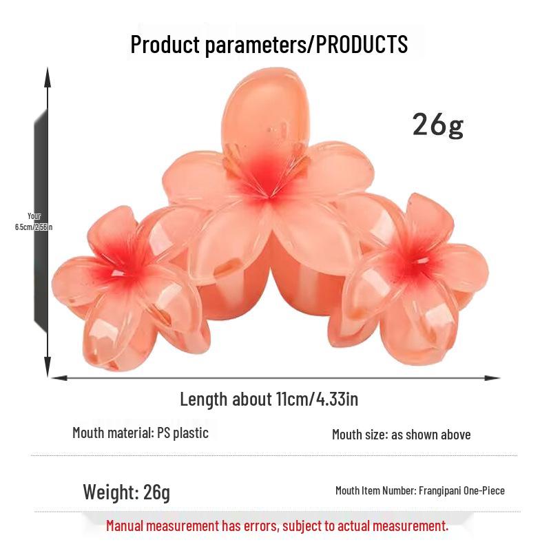 Стильная летняя пластиковая заколка-краб для волос с франжипани