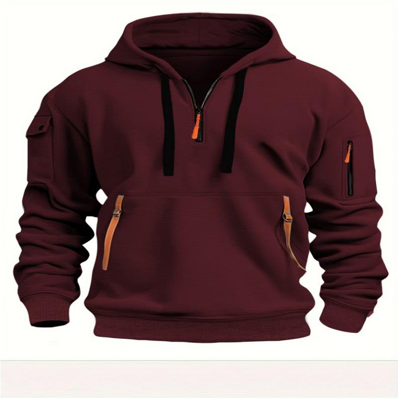 2025 Men's Clothing Hoodie, Multi-pocket Zipper Loose Casual European Size Pullover Hoodie Fashion Spring Fall Clothing