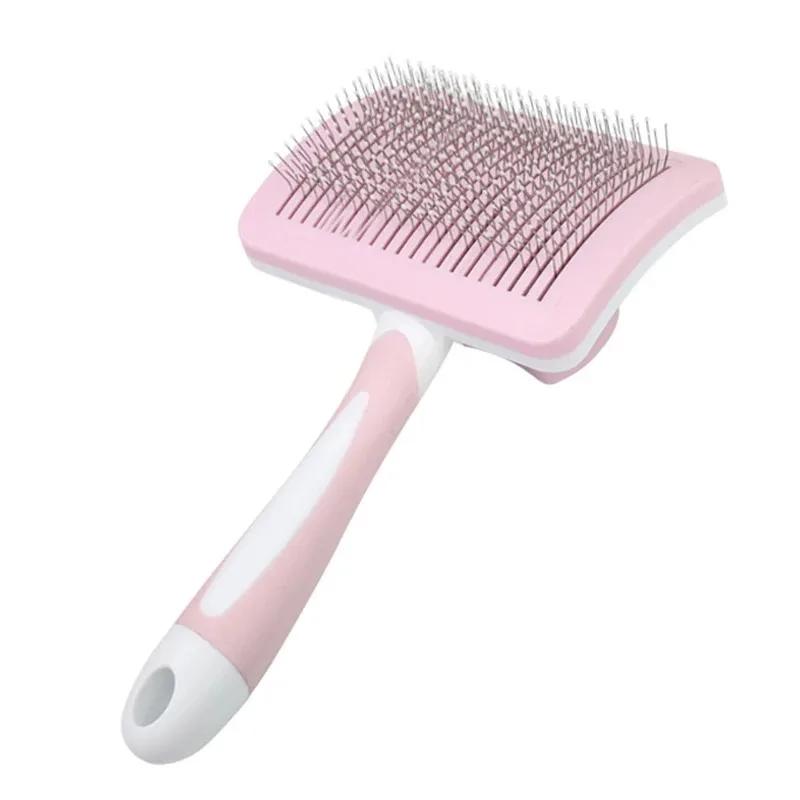 Stainless Steel Pet Hair Removal Comb Slicker Brush Anti Static Undercoat Removal Dual Sided Ergonomic Green Handle Long Hair Do