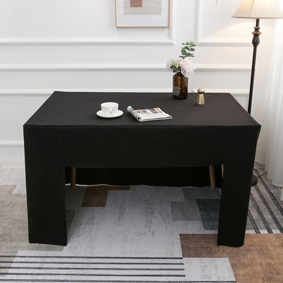 Скатерть на резинке из полиэстера с открытой спиной, однотонная моющаяся скатерть