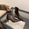 Luxury Spring Autumn Women Ankle Boots Fashion Ladies Pointed Toe Short Booties Elegant Thin High Heel Women's Botas De Mujer