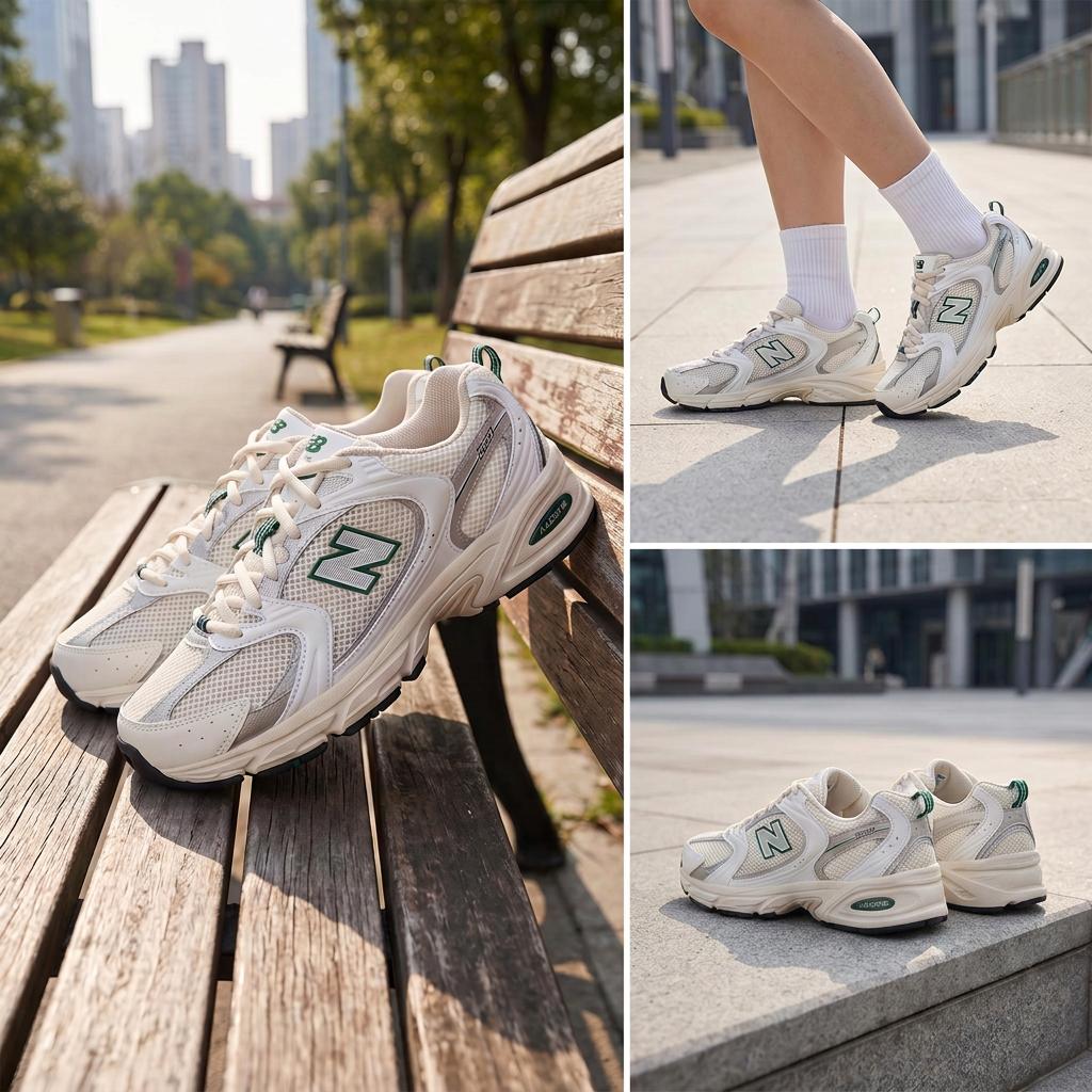 New Balance Кроссовки унисекс 530 Sea Salt Marsh Green Кремово-белые MR530SX
